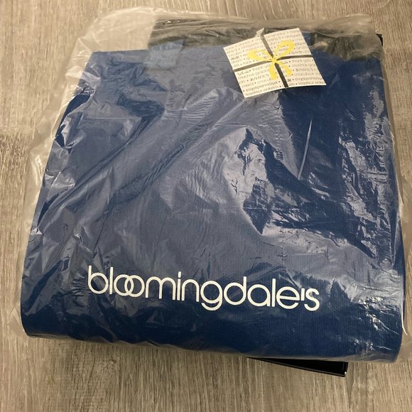 BLOOMINGDALE'S BLUE CANVAS LOGO TOTE BAG NEW WITH TAG - Picture 5 of 5